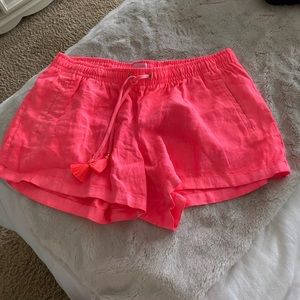 Lily Pulitzer Coral Linen Shorts (XL)